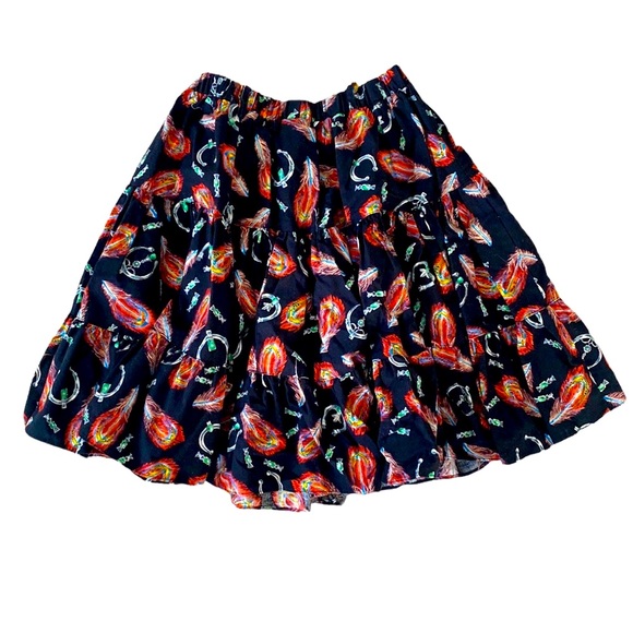 Desert West Sherry Holt Western Squaredance Skirt Feathers Horseshoes Vintage US - Picture 2 of 8